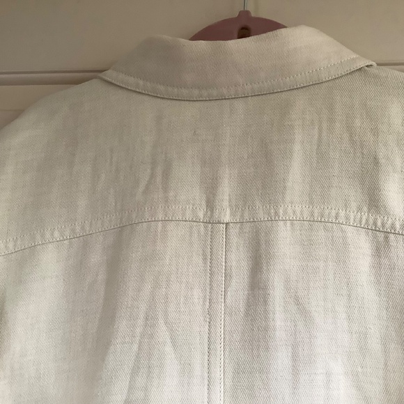Vince Organic Cotton & Linen Twill Jacket Lemon Stone SZ 1X - Picture 12 of 16